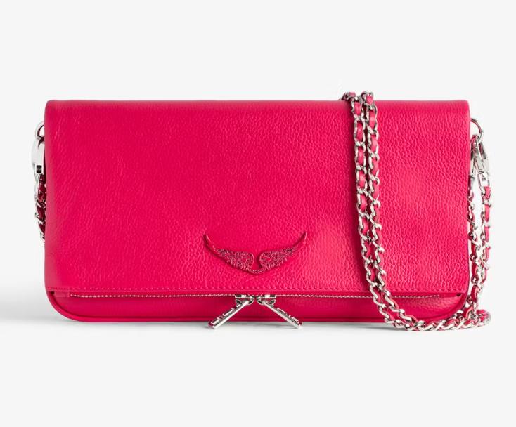 Pochette Rock piel granulada rojo